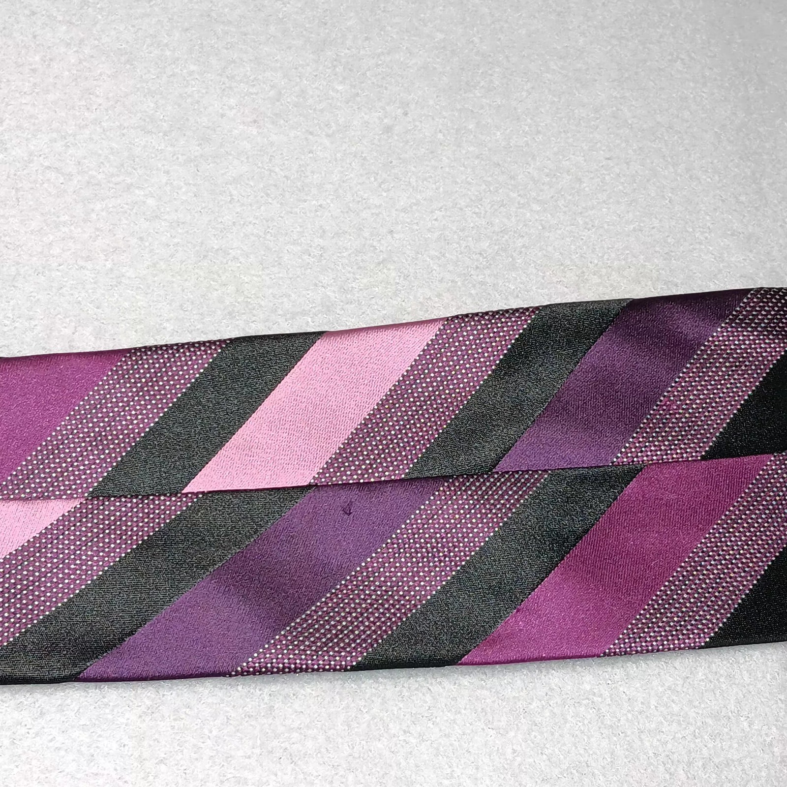 New MICHAEL KORS 100% Silk Tie Purple Striped Event Office Classic Preppy Retro