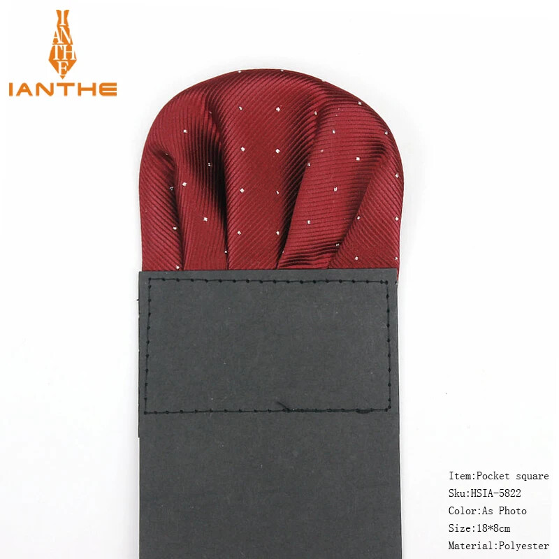 Men’s Satin Silk Pre Folded Pocket Square Hankie Hankerchief Polka Dot Party ,