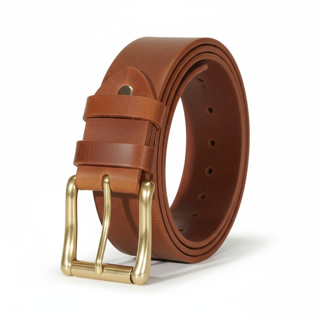 Men’s Leather Belt Genuine Buffalo FULL GRAIN 1.5″ width, Handmade, By Amish