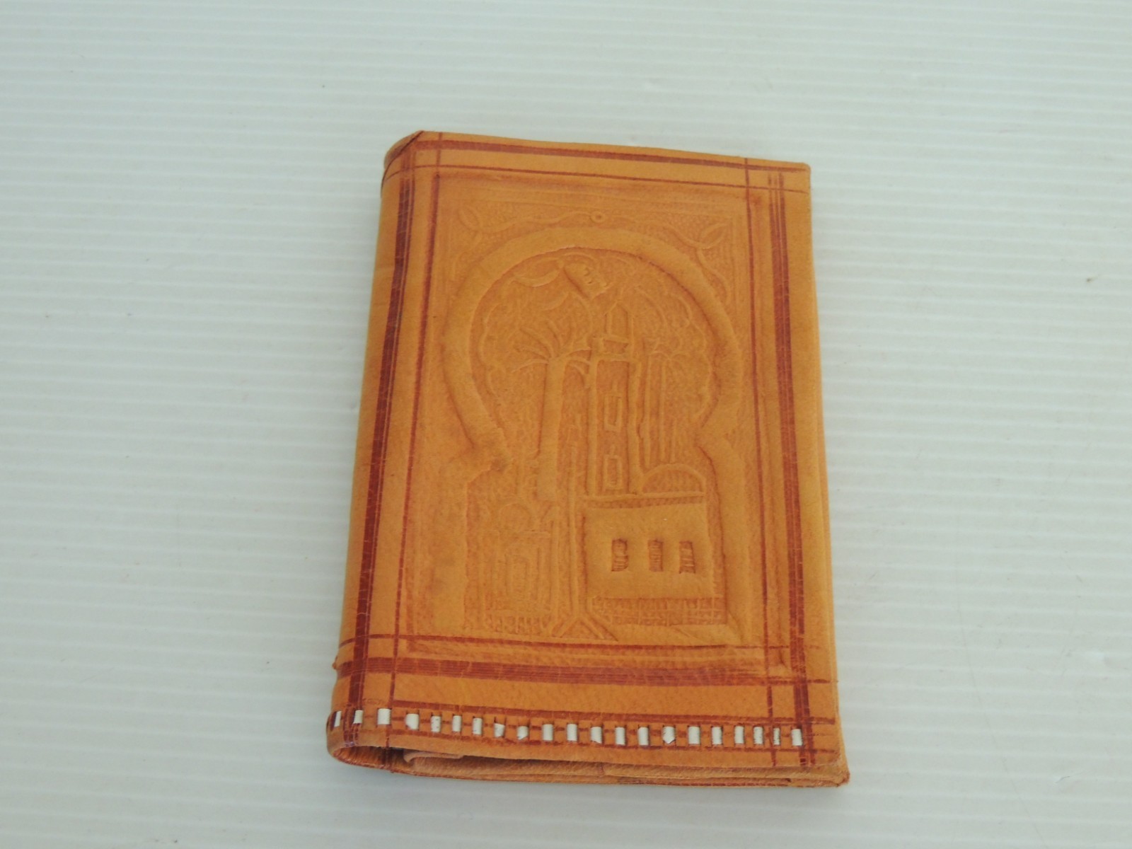 Moroccan Wallet Genuine Leather Bifold Handmade Unisex 5 3/4 length 3 3/4″ wide
