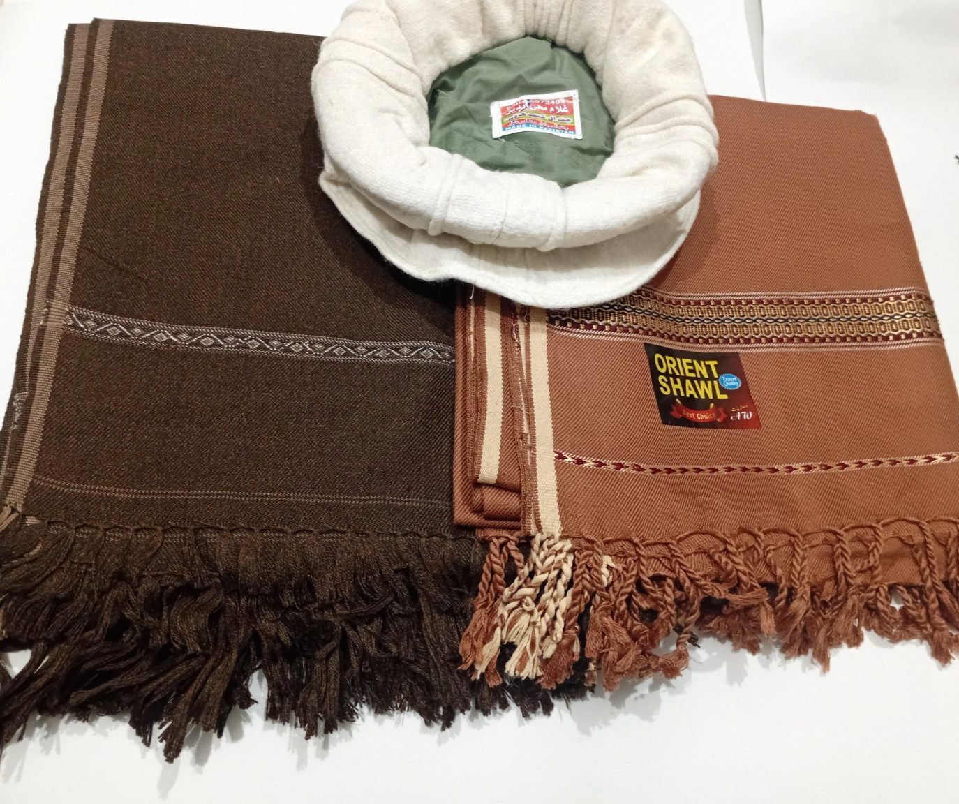 Afghan Patoo Blanket Shawl Topi Chitrali Pakol 100% Wool Cap Pakul Handmade Hat.