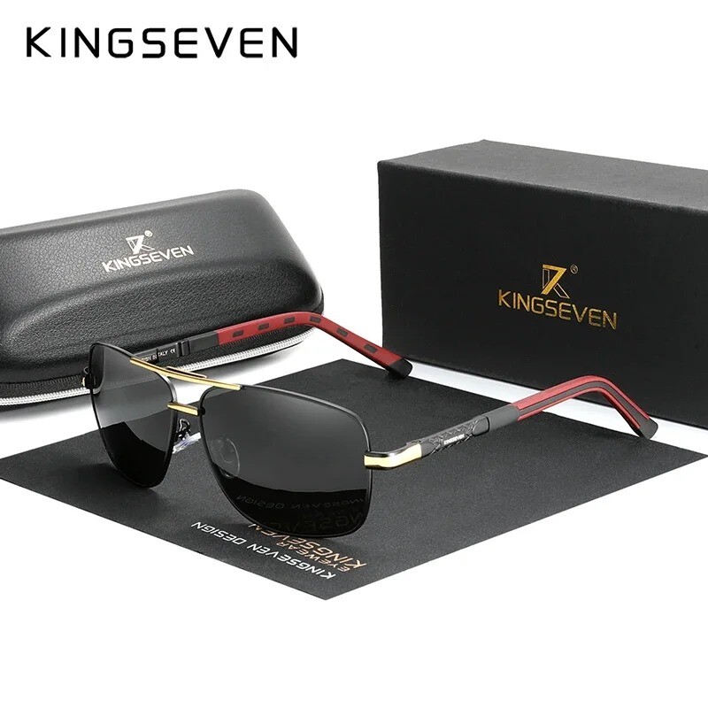 KINGSEVEN 2025 Brand Men Aluminum Sunglasses HD Polarized UV400 Mirror Male Sun