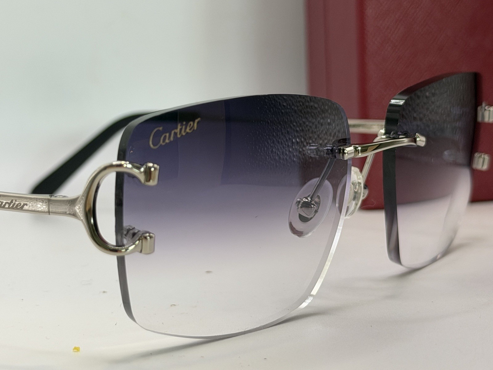 Cartier Gradient Grey Men’s Sunglasses silver C Wire CT00920