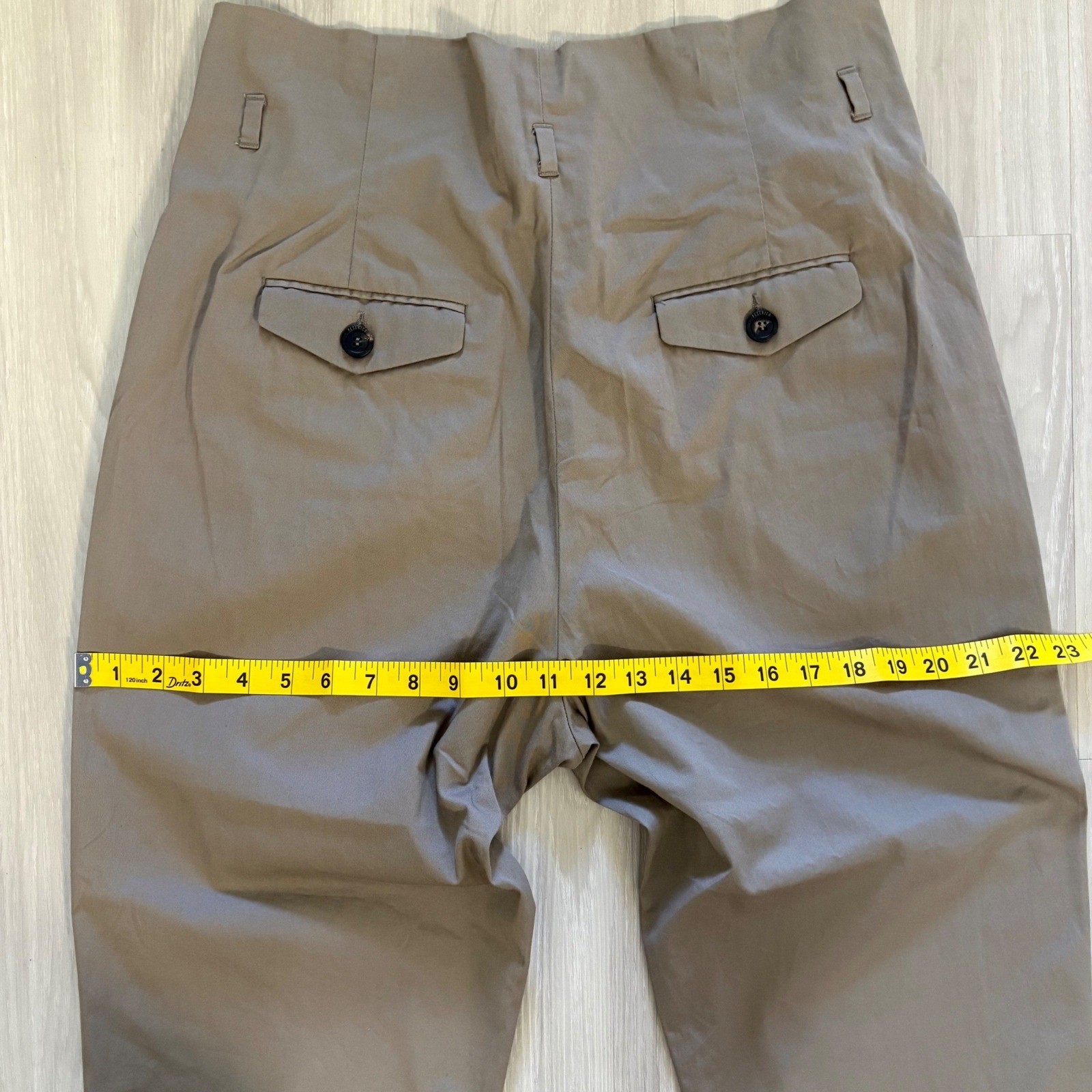 Peserico Pant Women High Waisted Pleated Tapered Trousers Taupe Brown Italy 46