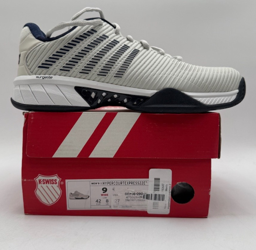 K SWISS HYPERCOURT EXPRESS 2 Men’s NEW Court Shoe White US Size 9 W