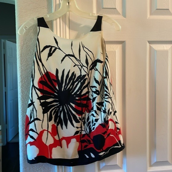 TIBI Multicolor Beaded + Embellished Print Silk Top 4