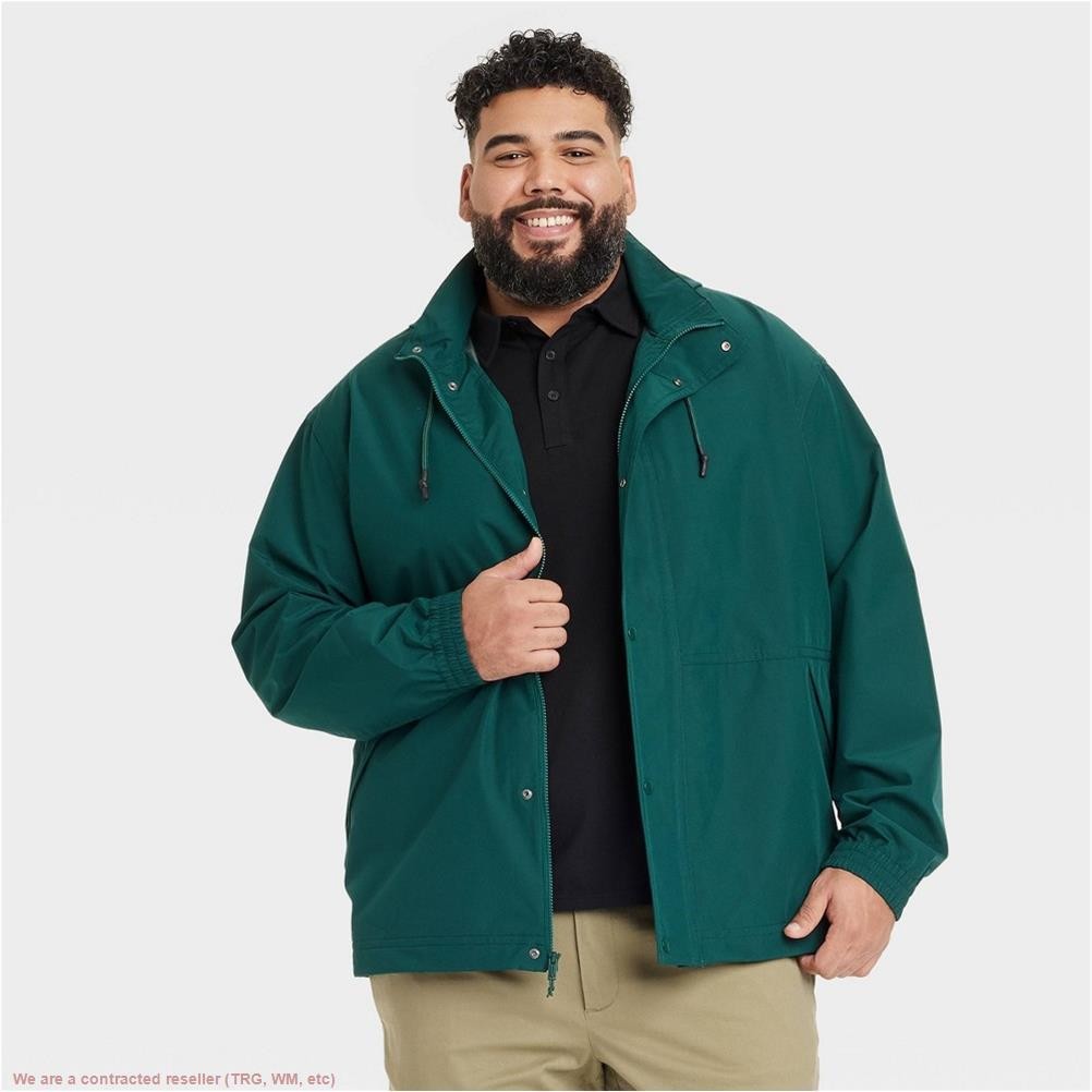 Men’s Big & Tall Hooded Rain Coat – Goodfellow & Co Green MT *SEE DEAL!!!*