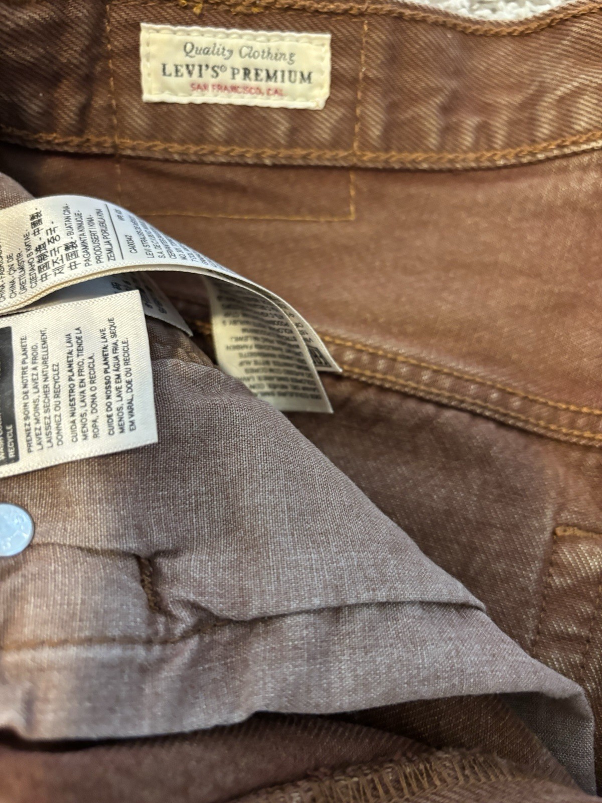 Levi’s Premium 501 Womens Brown Cotton Denim Shorts Button Fly 5-Pocket xs