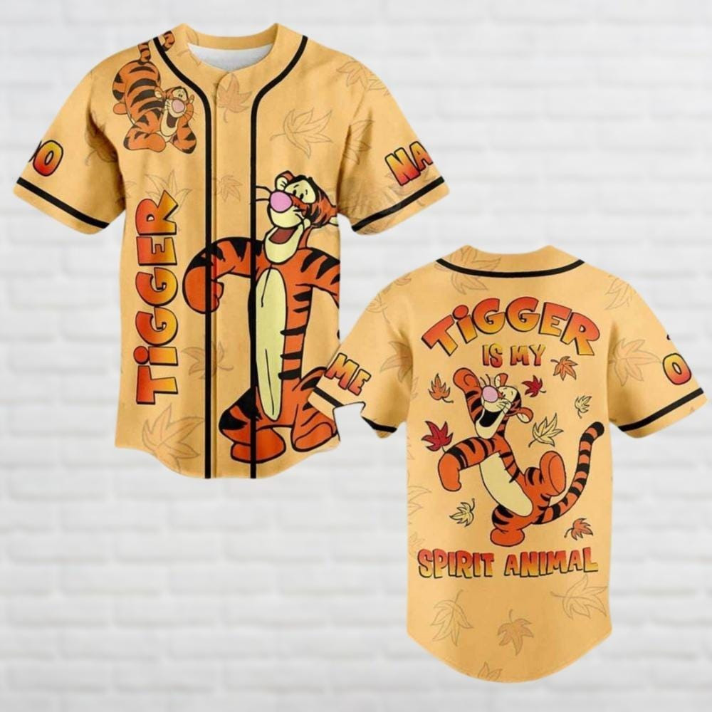 Custom Tigger Baseball Jersey Disney Cartoon Baseball Shirt Pooh And Friends Je