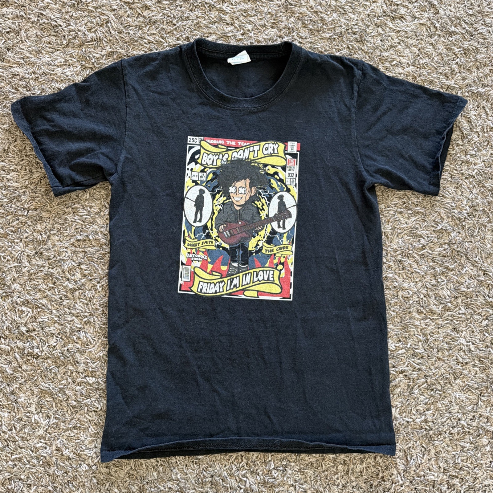 The Cure T-Shirt Mens Small AutoRock Show Boy’s Don’t Cry Robert Smith Band Tee