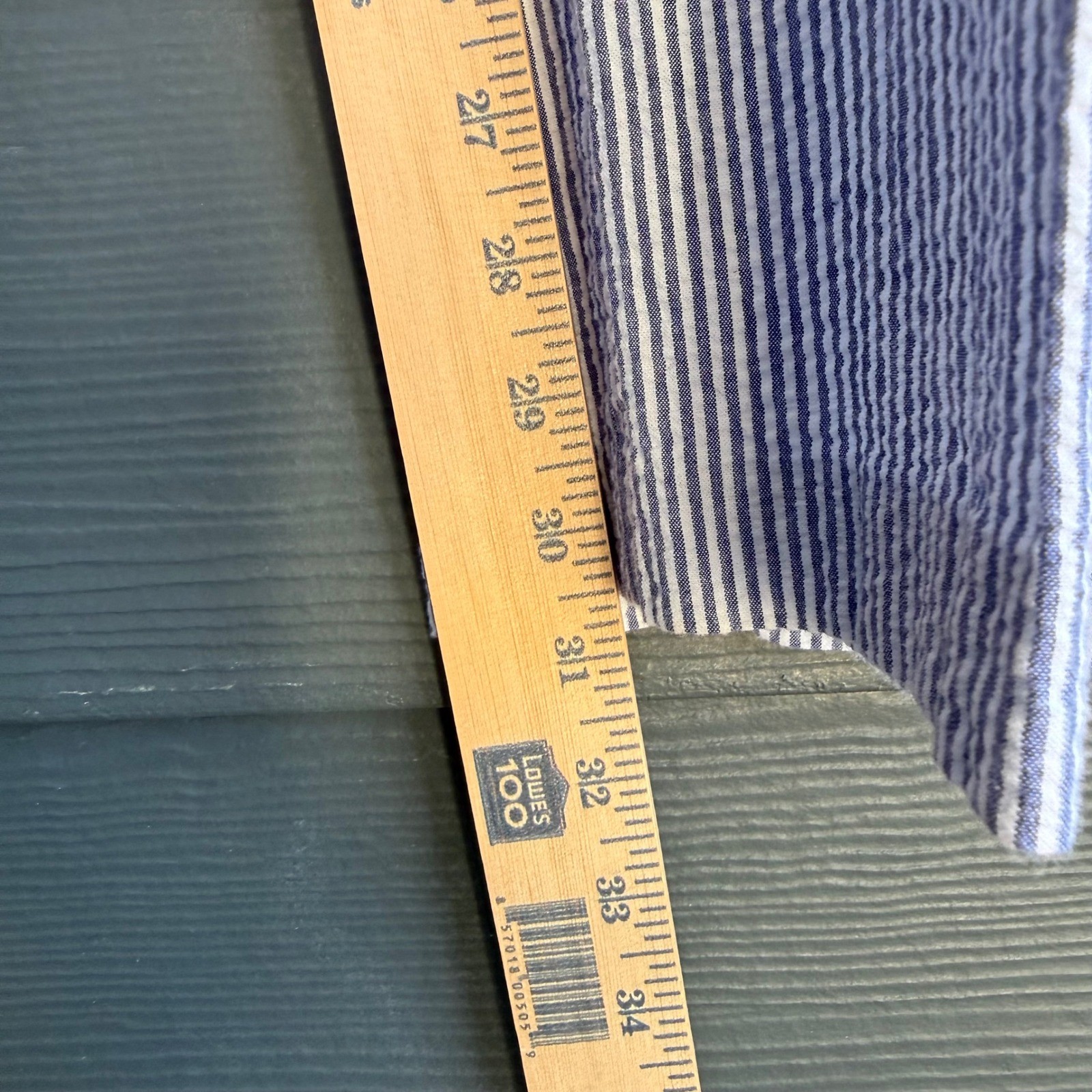 Alan Flusser Seersucker Cotton Dress Pants Blue White Stripe 40×32