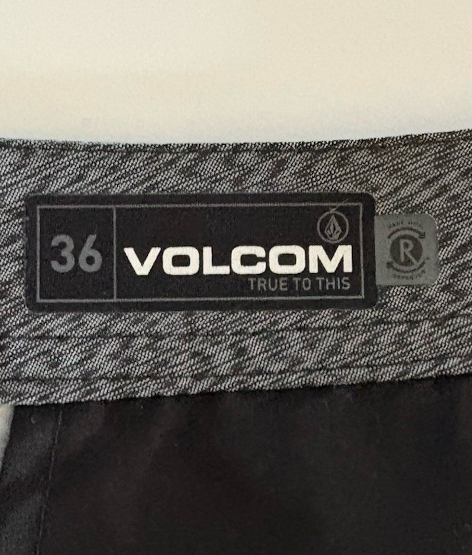 Volcom Shorts Mens 36 Blue Houndstooth Stretch 10″ Inseam Flat Front Casual Go