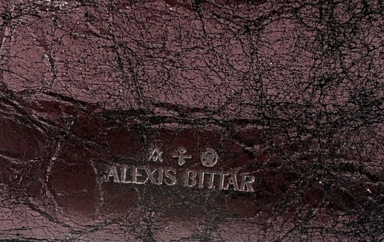 Alexis Bittar Ruched Crystal Crossbody Bag Dark Plum Leather Swarovski NWOT
