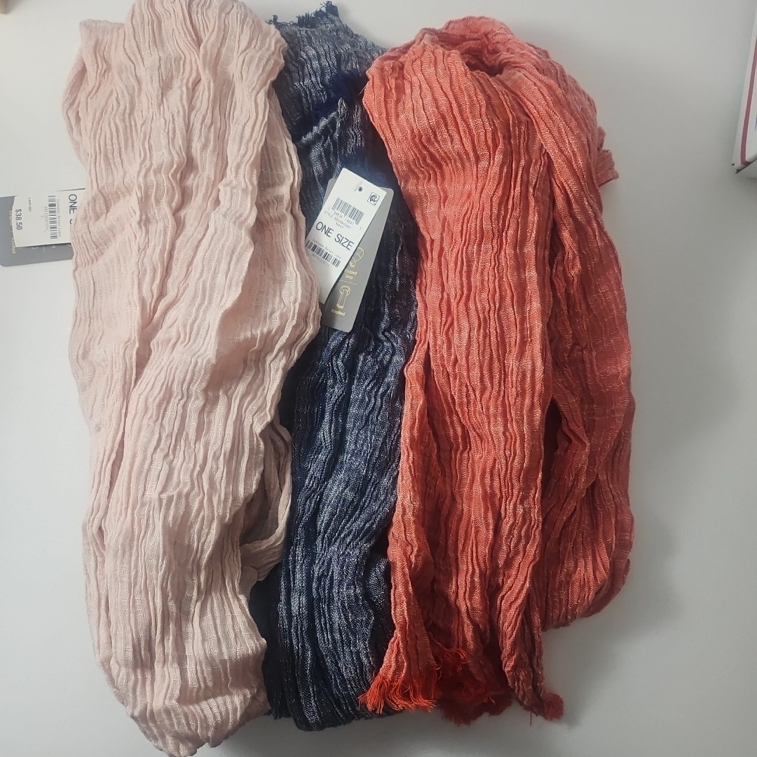 style & Co textured linen look Scarf Women one size