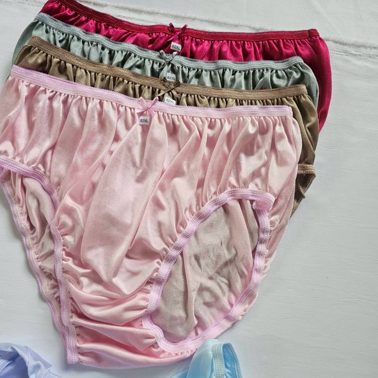 12 Plus Underwear Mid-Waist Panties Women Mens Briefs Nylon Silky Soft /2XL/Mix