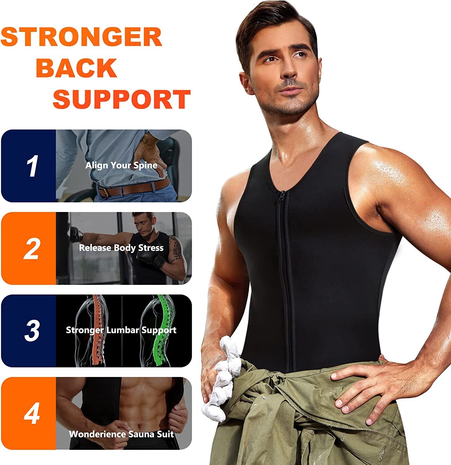 Men’s Sweat Sauna Chaleco Tank Top Body Shaper Fajas Para Hombres Reductora Vest