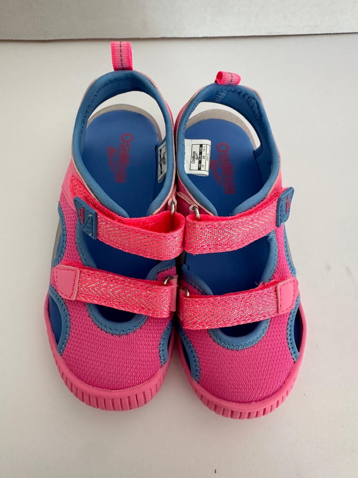 OshKosh B’Gosh Zap-G Toddler Girls Size 11 Pink/Blue Fisherman Sandals