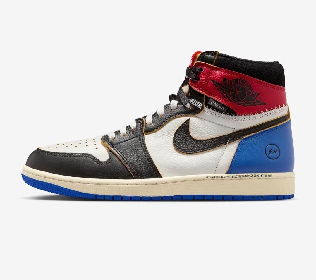 fragment design x UNION Nike Air Jordan 1 High OG Black Varsity Red IO7847-002