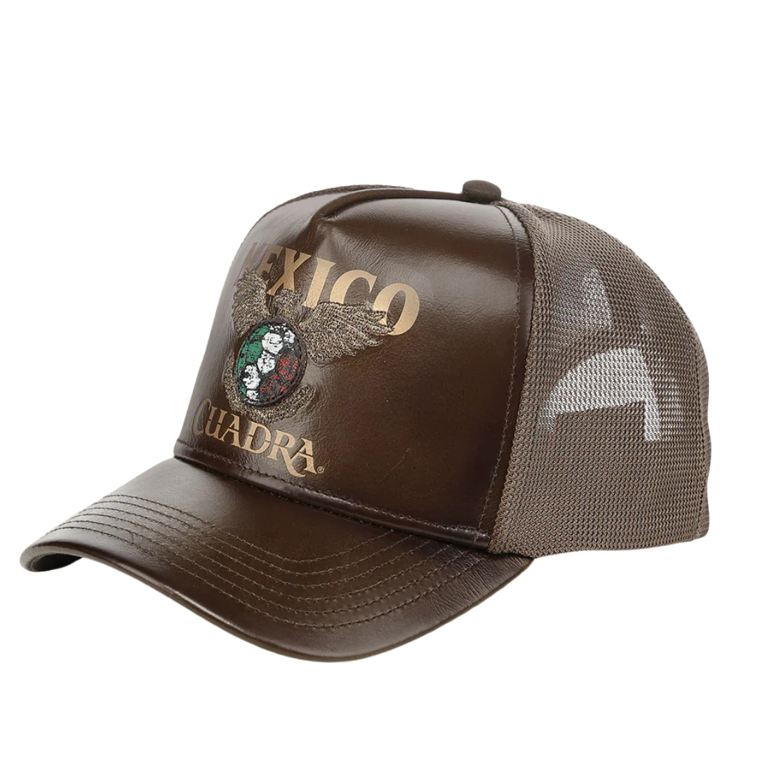 Cuadra Men’s Bronze Mexican Embroidery Trucker Cap CP003