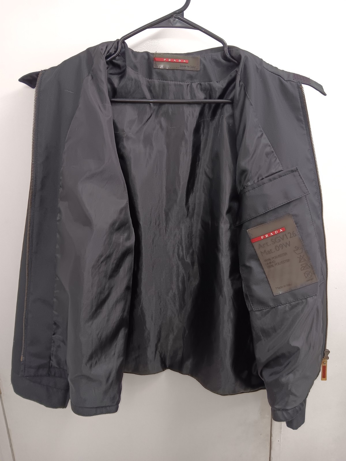 Prada Sport Vintage Polyester Zip Up Jacket Black Women’s Size L/XL
