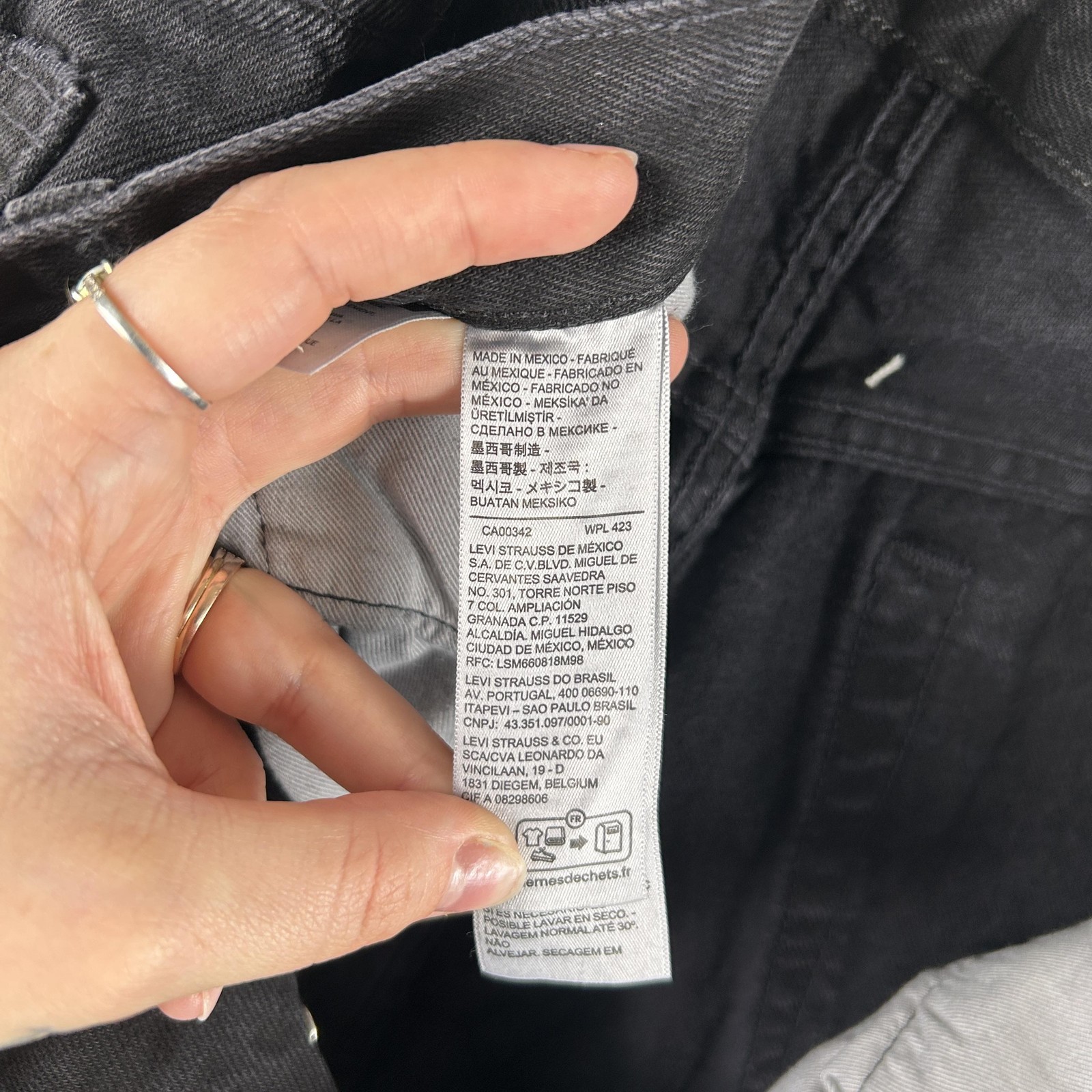 Levis 501 DT Denim Tears Jeans Mens 36×34 Charcoal Denim Straight Button Fly