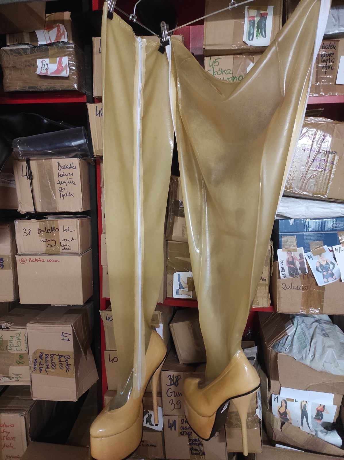 Rubber boots over the knee heel 20 cm platform 8 cm 37 38 39 40 41 42 43 44 45 46 47