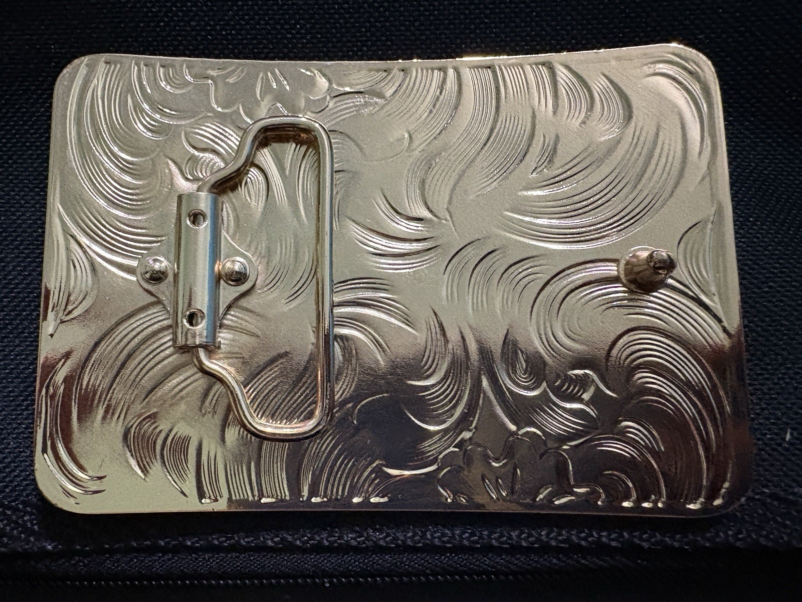 Western Rooster Rectangular Belt Buckle Gold/Black Metal Fits 1.5in Belt