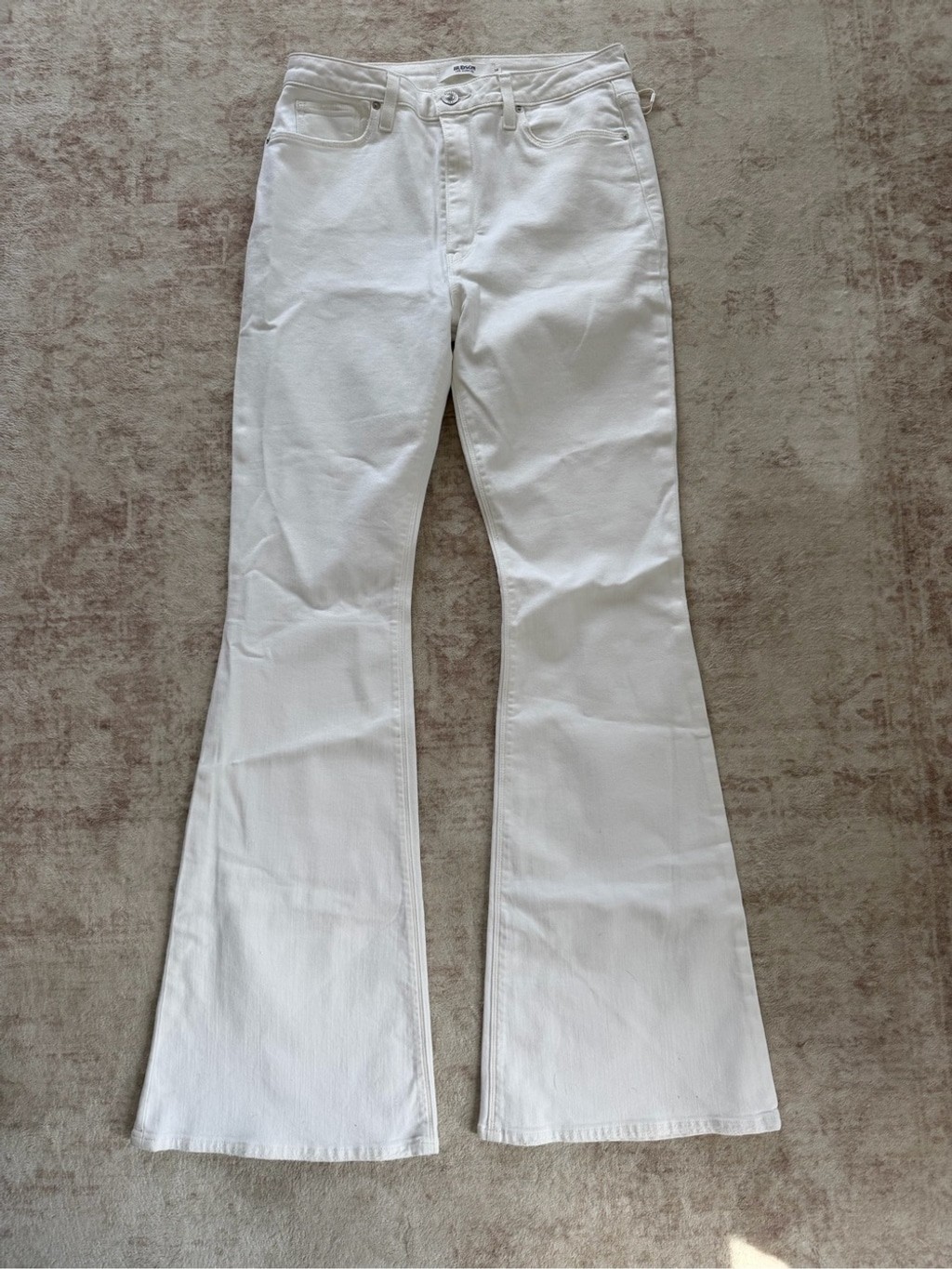 Hudson Jeans White High-Rise Flare Denim