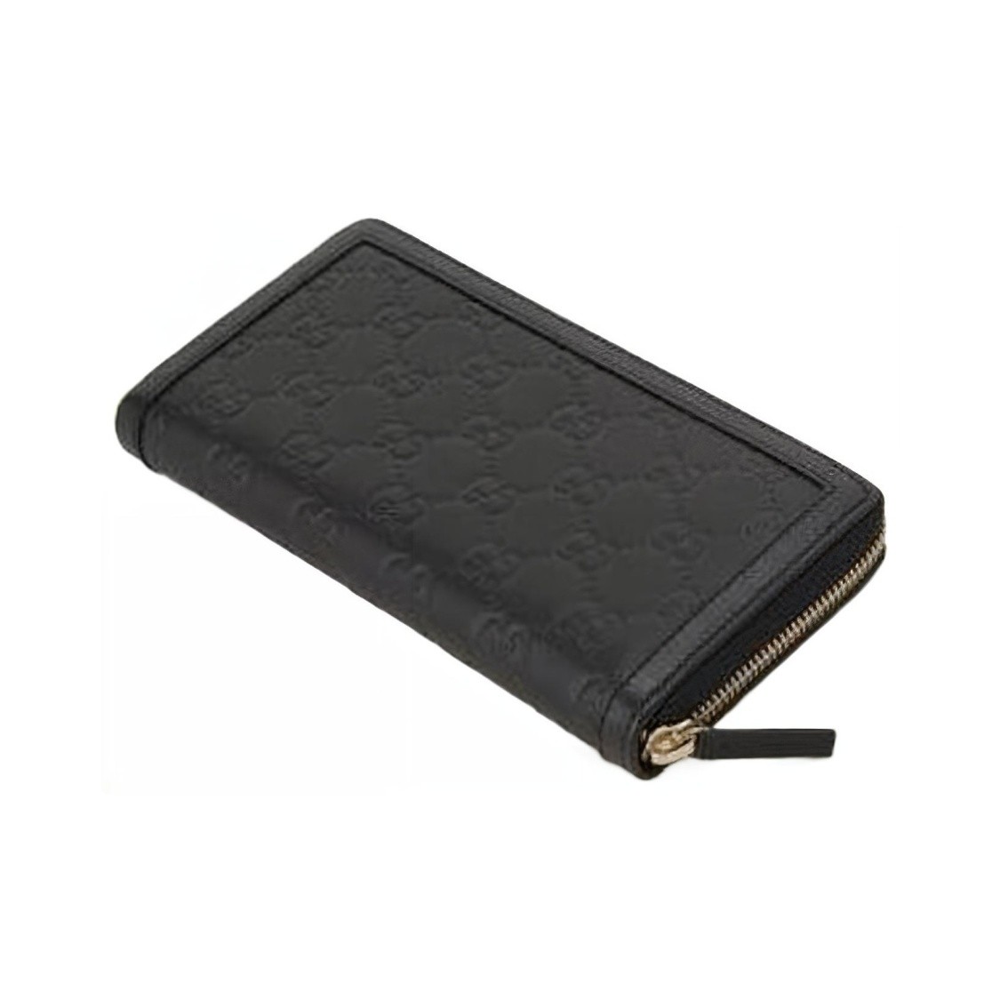 Gucci Gold Logo Double G Canvas and Leather Wallet 7.48×0.98×3.9 in