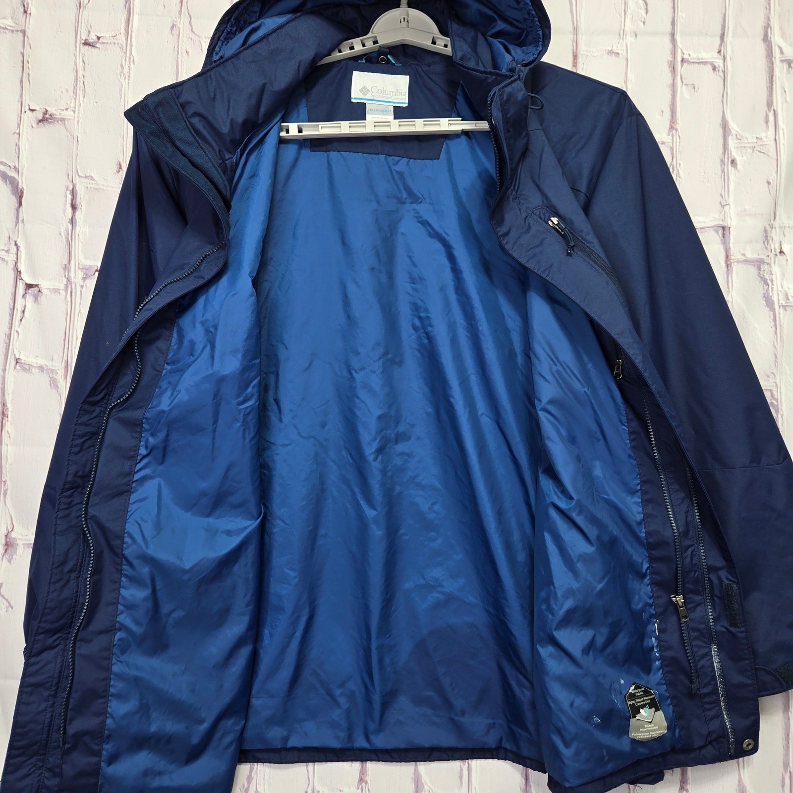 Columbia Interchange 3-in-1 Jacket Mens XXL Navy Blue Waterproof Shell Fleece