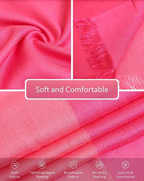 All Seasons Soft Silky Solid Pashmina Scarf Shawl Wrap Stole Wool Silk Blend