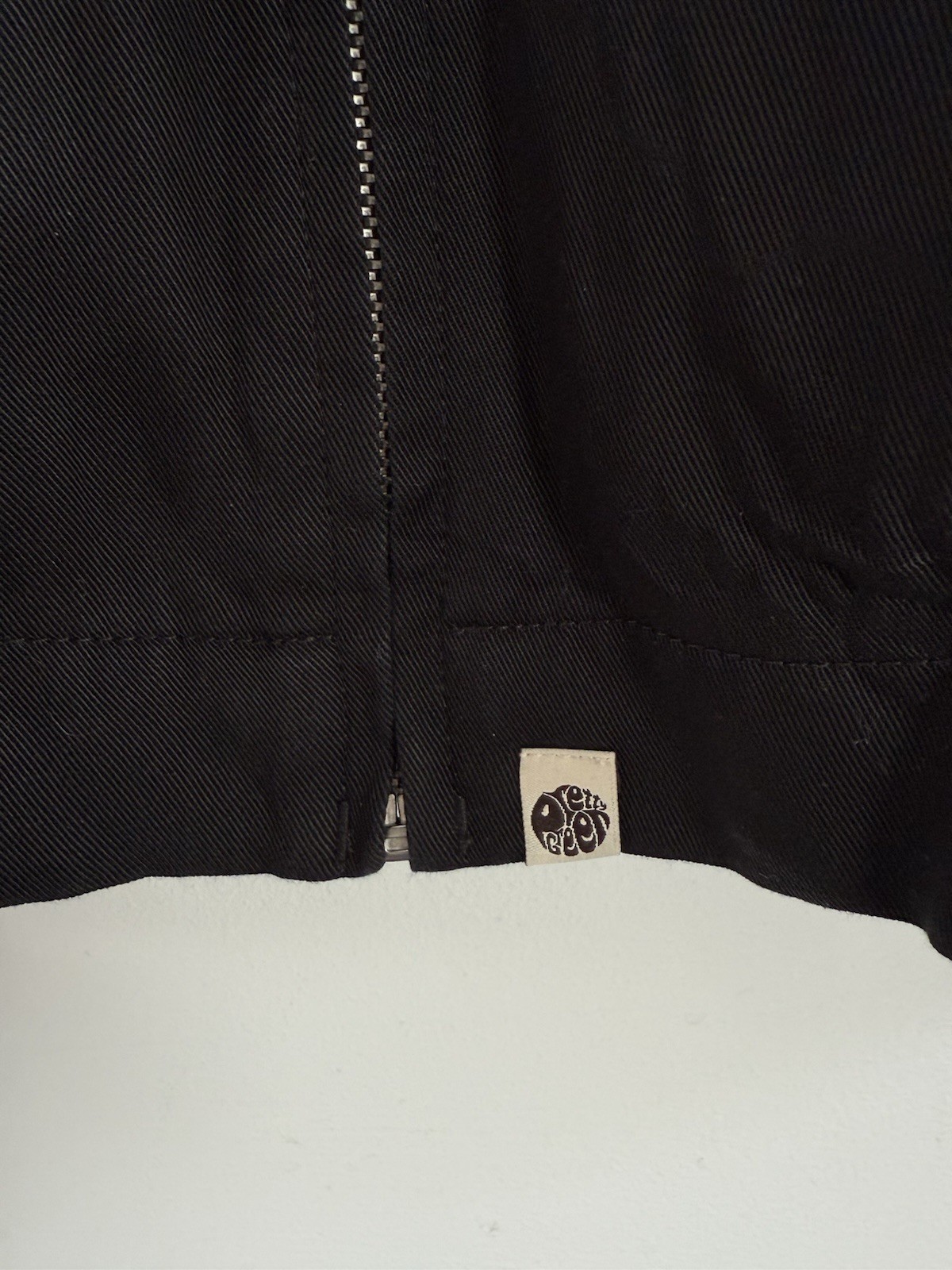 Pretty Green Jacket Mens Large Black Zip Up Lyocell