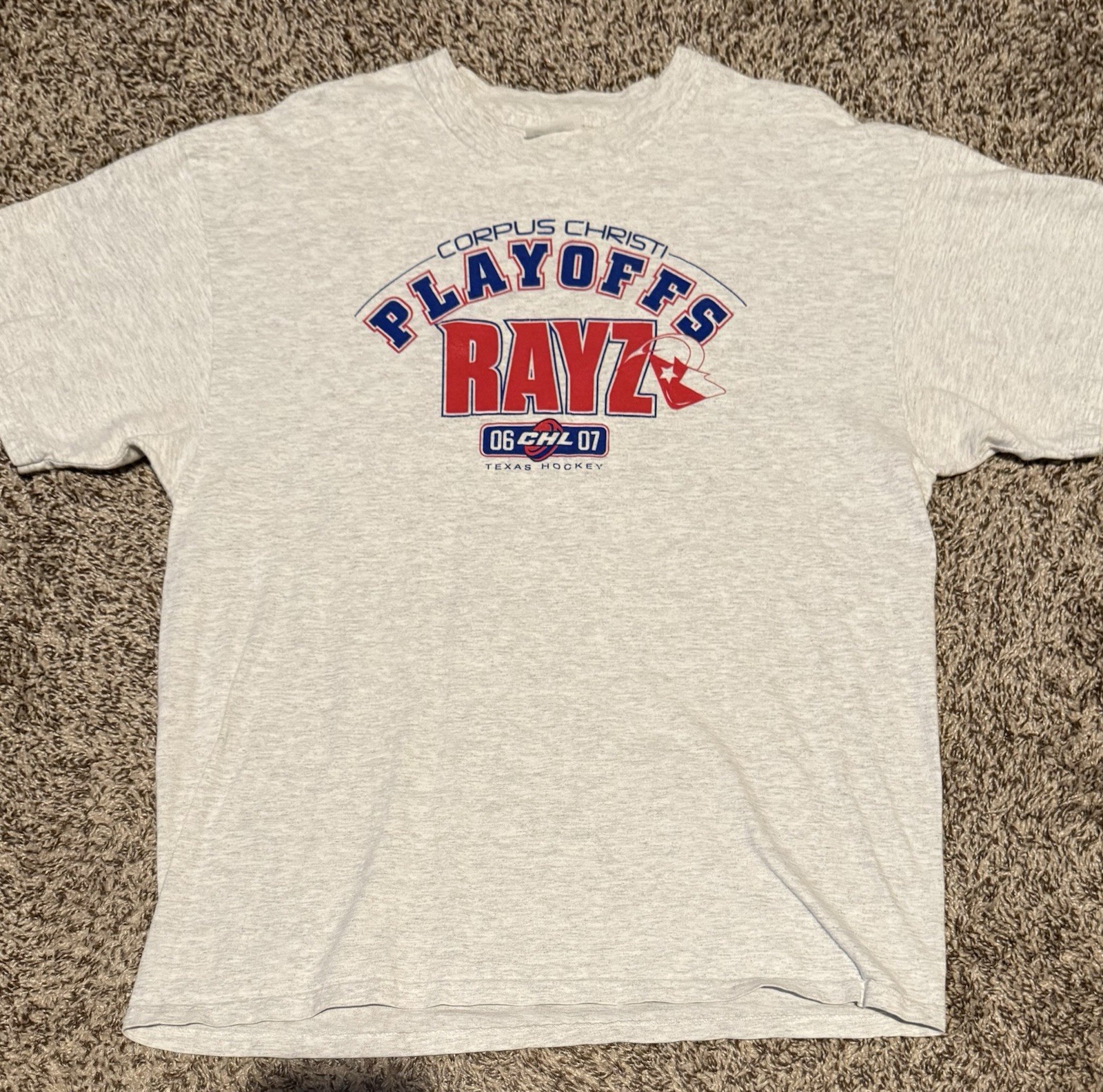 Corpus Christi Rayz (Icerays) 2006-2007 Playoff T-shirt (CHL, NAHL).