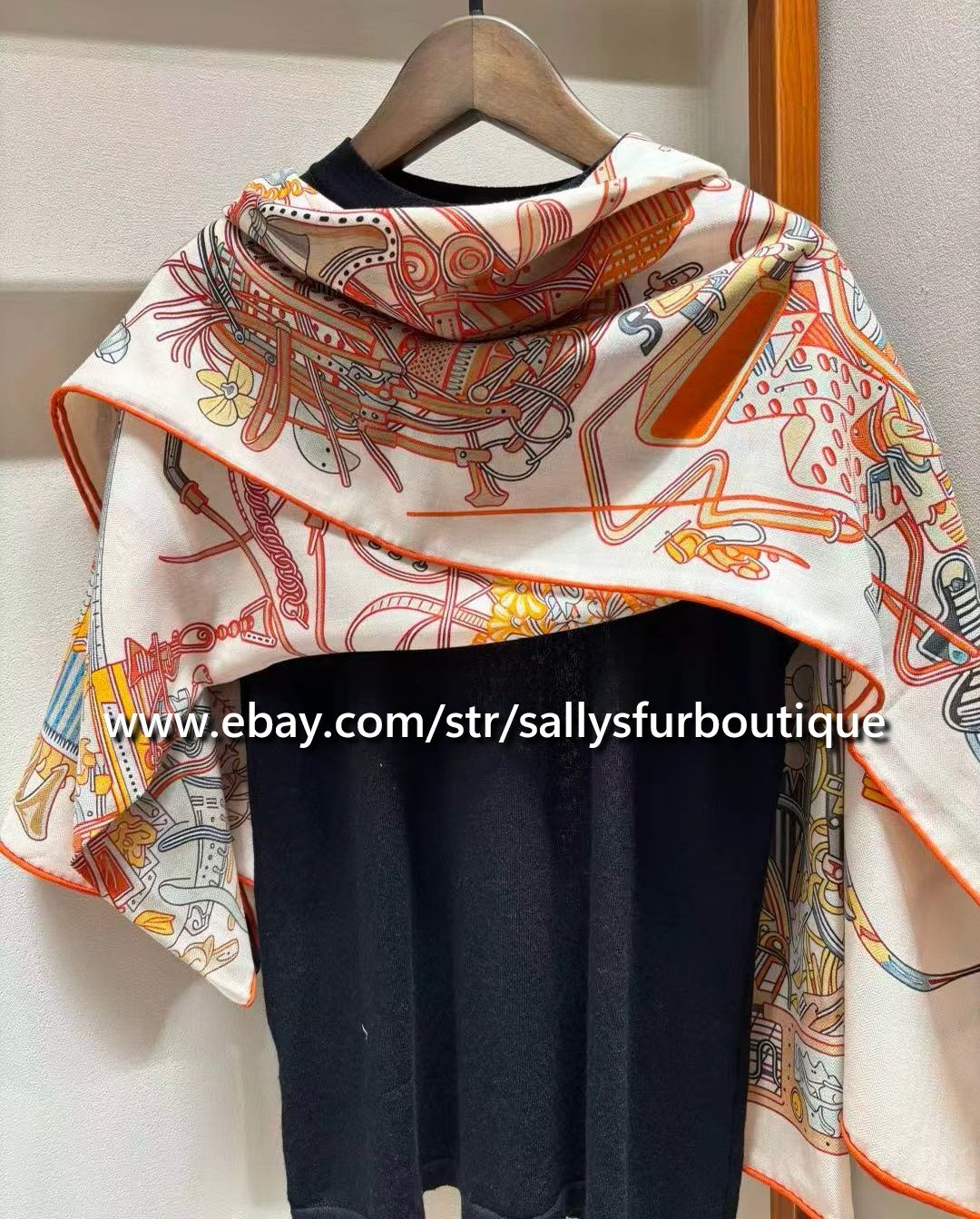 2026 Sallys 70% Cashmere 30% Silk Wrap Scarf Future Print Double Face Shawl 53″