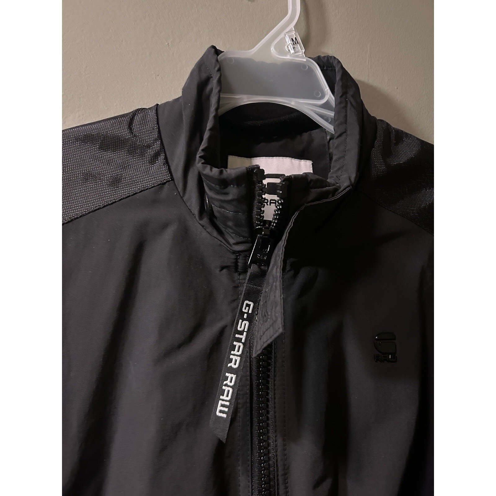 G-Star Raw Men’s Dark Black Meson Full Zip Track Jacket Cafe Racer Members Only