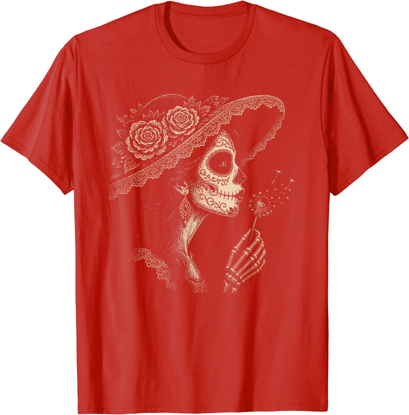 la Catrina Blowing Wishes Dandelion T-Shirt