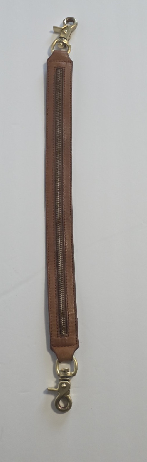 Botkier Tan Leather Zipper Accent Replacement Shoulder Strap Gold Tone Hardware