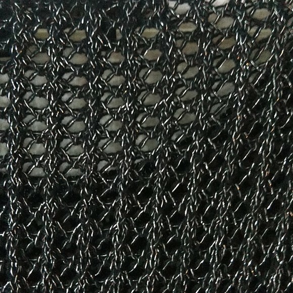 Jeanne Pierre Metallized Black Sweater S Metallic Rocker Loose Knit