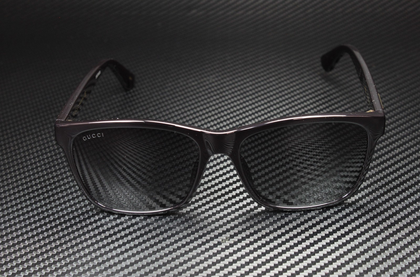 GUCCI GG0746S 001 Black Shiny Grey Square 57 mm Men’s Sunglasses
