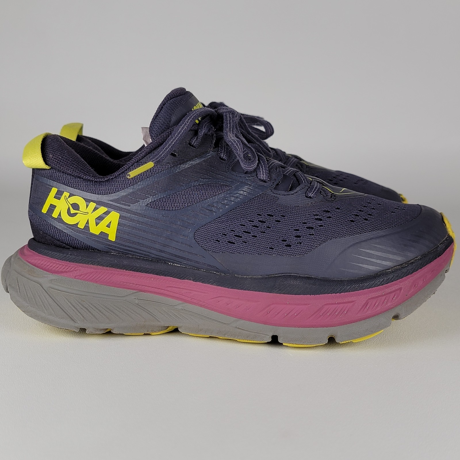 Hoka One One Stinson ATR 6 Trail Running Shoes Womens US 6 EU 37 1/3 Yellow/Purp