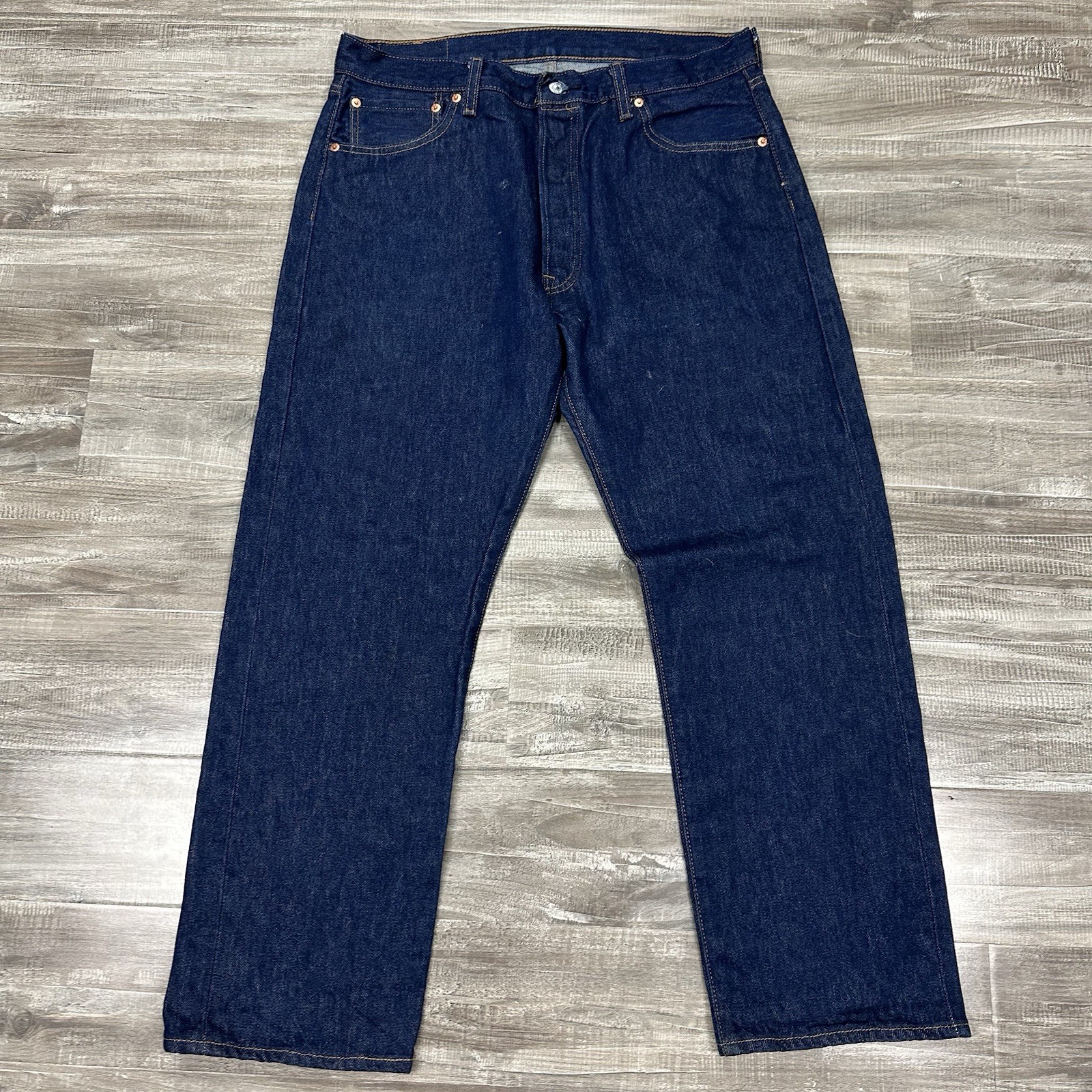 Levis 501 Jeans Men’s 36×30 Original Fit Straight Indigo Denim Blue Wash EUC