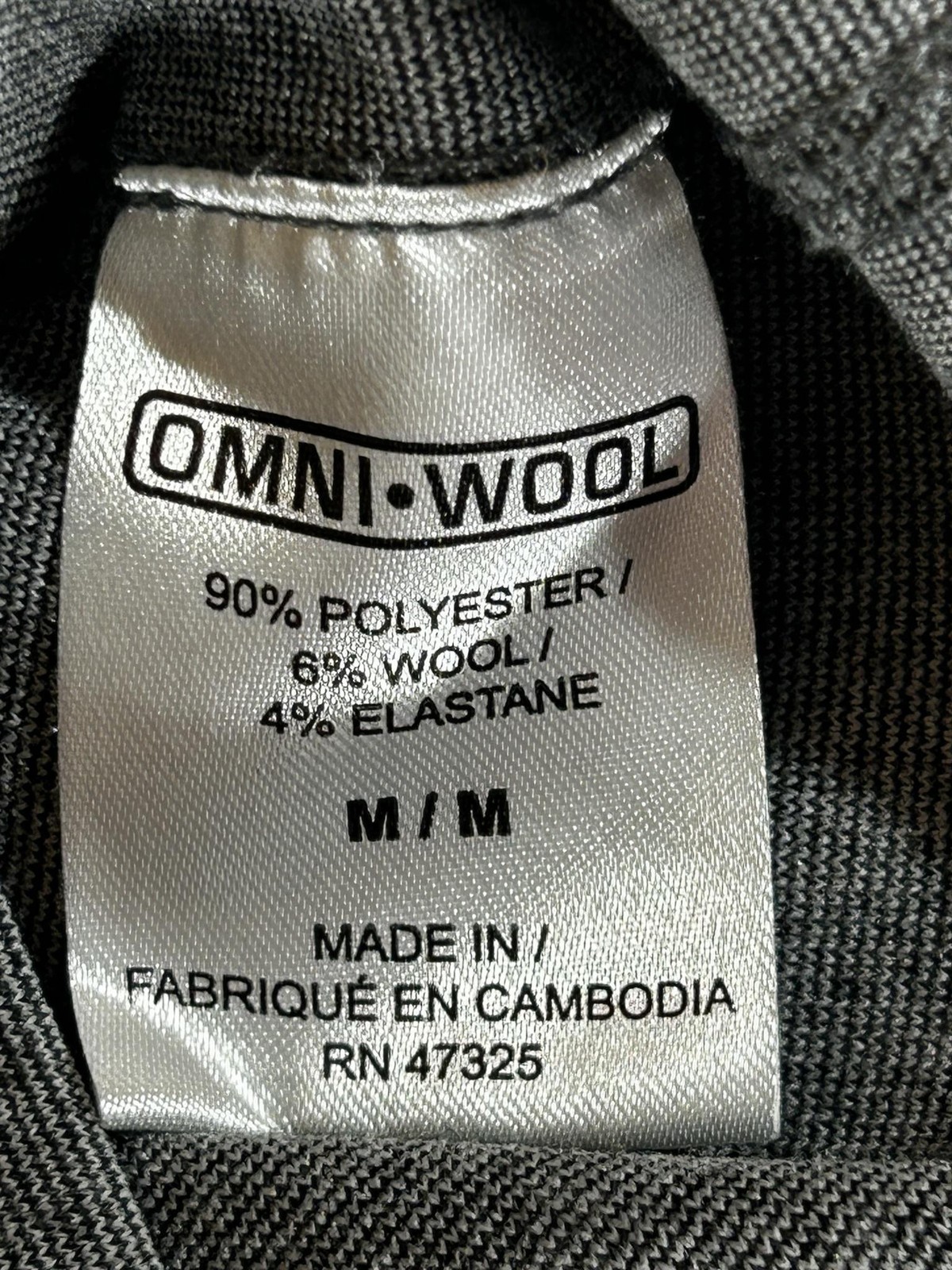 Omni Wool Shirt Mens Medium Gray Long Sleeve Crew Thermal Base Layer Performance
