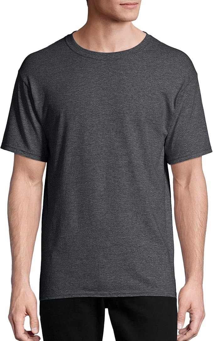 Hanes Men Crew neck T-Shirt 4-Pack ComfortSoft 100% Cotton Heavyweight Tee Plain