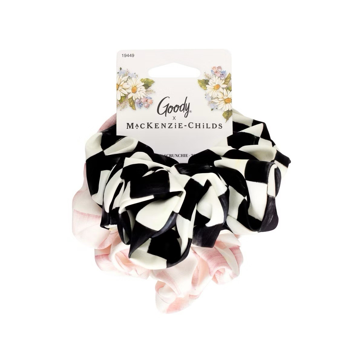 MacKenzie Childs x Goody Target 🎀🖤 Large Satin Scrunchies Hair Ties 2 Count