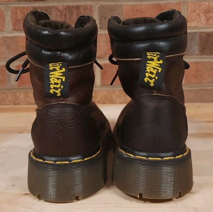 Dr. Martens 8A24 Brown Leather Work Boots Made In England Size 9US 8UK