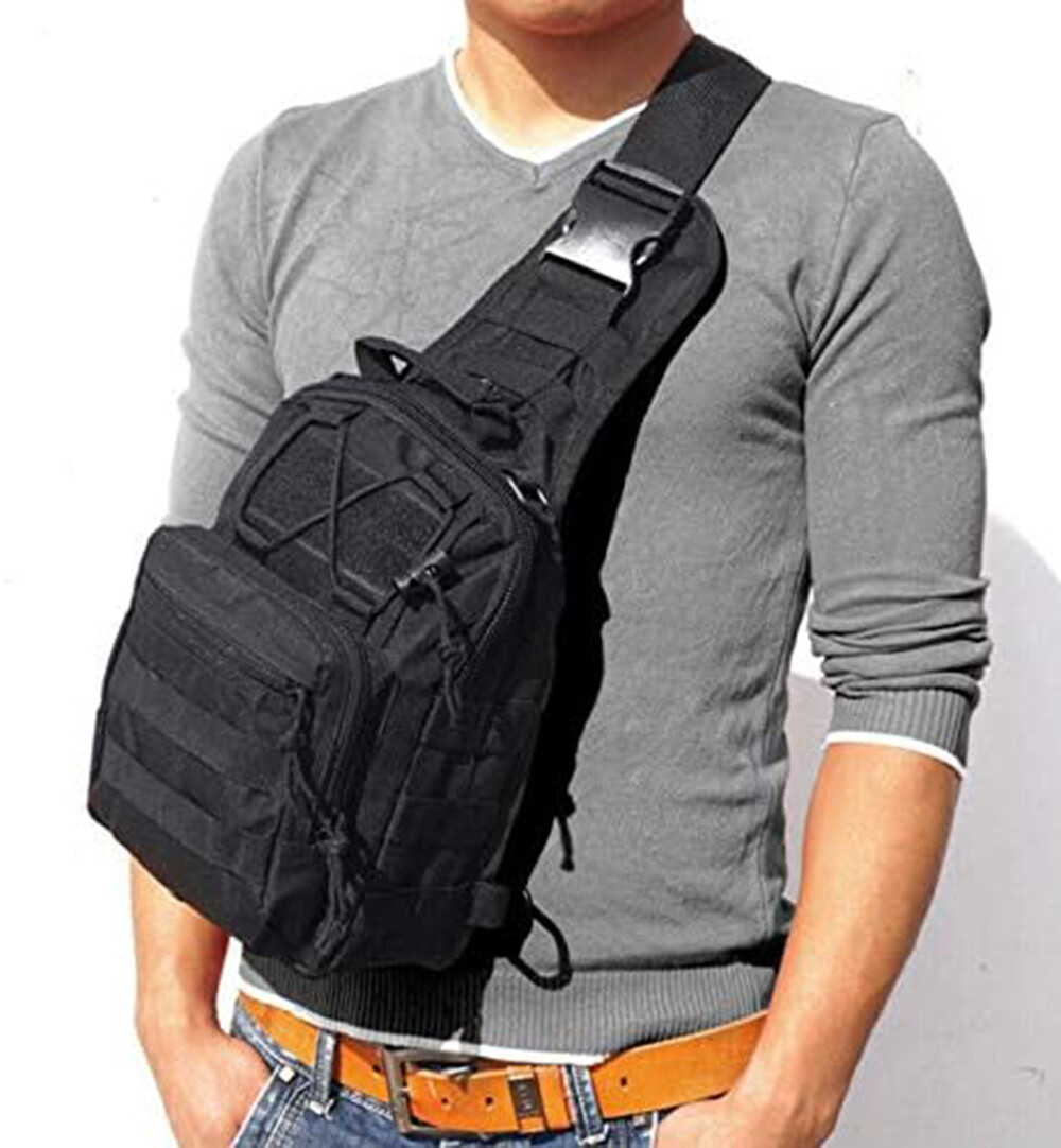 Men Backpack Molle Tactical Sling Chest Bag Assault Pack Messenger Shoulder Bag