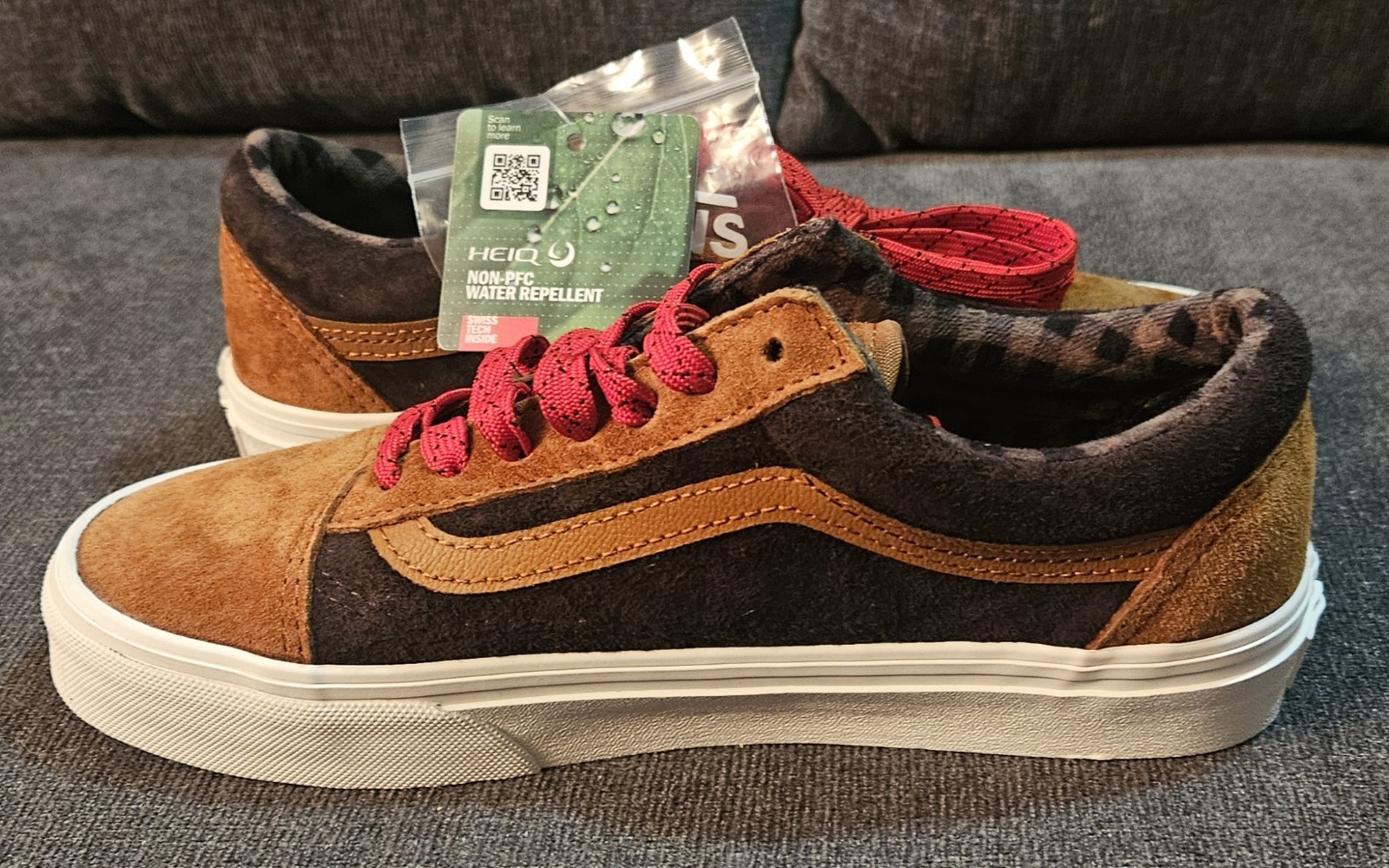 Vans Old Skool HEIQ Eco Dry Water Repellent Suede Brown Tan Men 6.5 Women 8 NWOB