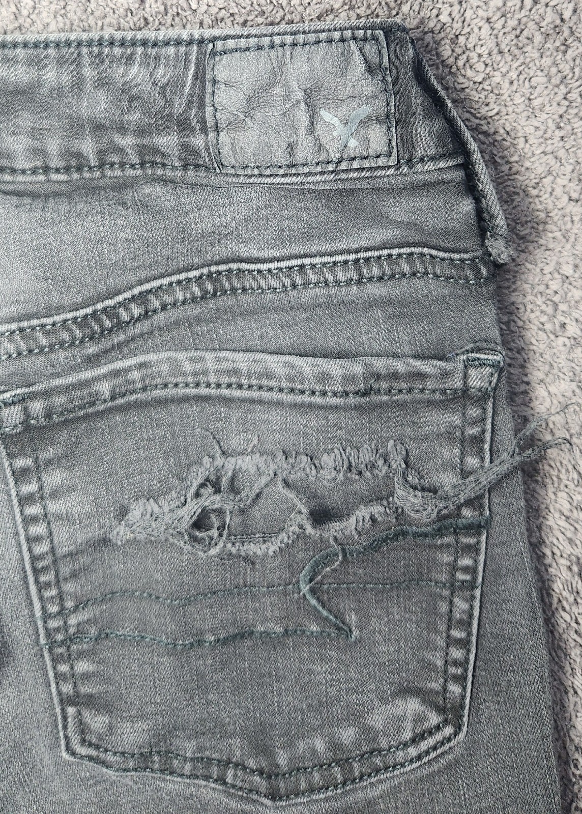 Black Destroy American Eagle Outfitters Low Rise Jeggings Skinny Jeans 2 Grunge