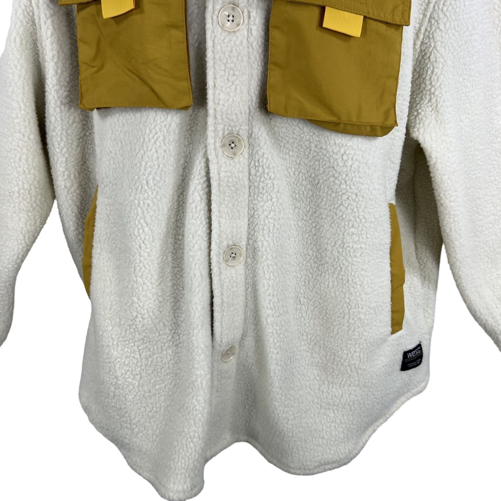 WESC NWT Sweden Sherpa Cargo Shacket Unisex XL / XXL Colorblock Overshirt Jacket