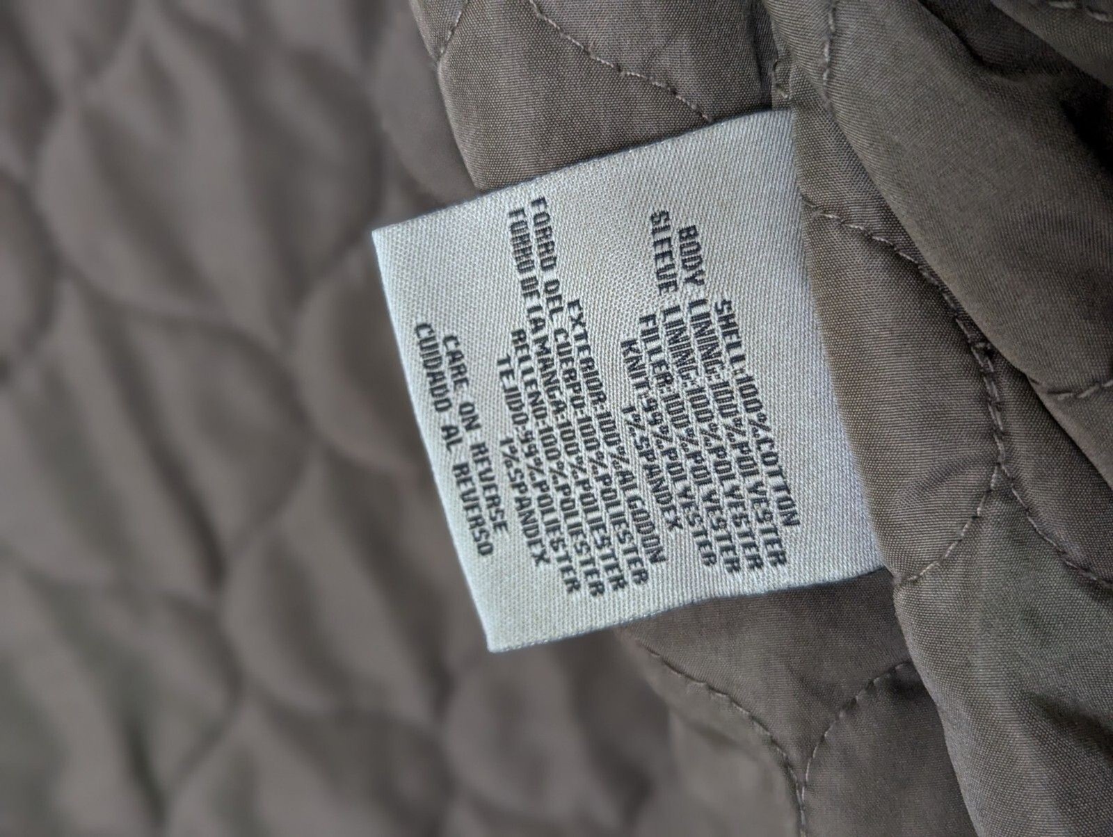 Levis Utility Jacket Mens XXL Beige Canvas Zip Snap Quilted Lined Distressed